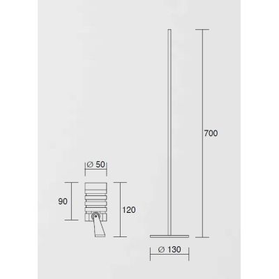 LARIO PIANTANA CON 2 SPOT DA ESTERNO IP65 ALLUMINIO NERO LED 10W LUCE 3000K O 4000K MODERNA ISYLUCE ISYLUCE - Cristalensi Shop O