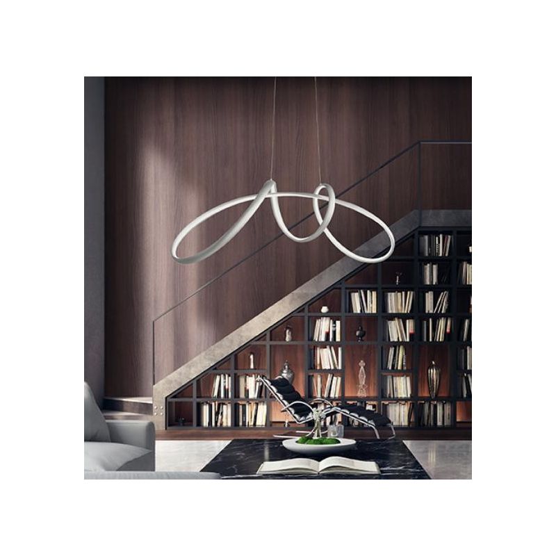 LUMEN SO 85 SOSPENSIONE GRIGIO SILVER LED 54W MODERNA DI ONDALUCE ONDALUCE CICIRIELLO - Cristalensi Shop Online