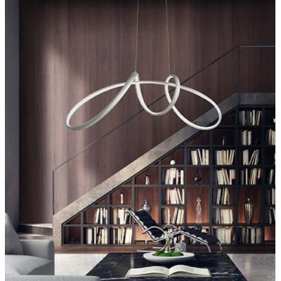 LUMEN SO 85 SOSPENSIONE GRIGIO SILVER LED 54W MODERNA DI ONDALUCE ONDALUCE CICIRIELLO - Cristalensi Shop Online