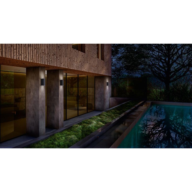 324 325 APPLIQUE DA ESTERNO BIEMISSIONE IP54 ANTI SALSEDINE COLORI BIANCO E ANTRACITE ATTACCO GU10 ISYLUCE ISYLUCE - Cristalensi