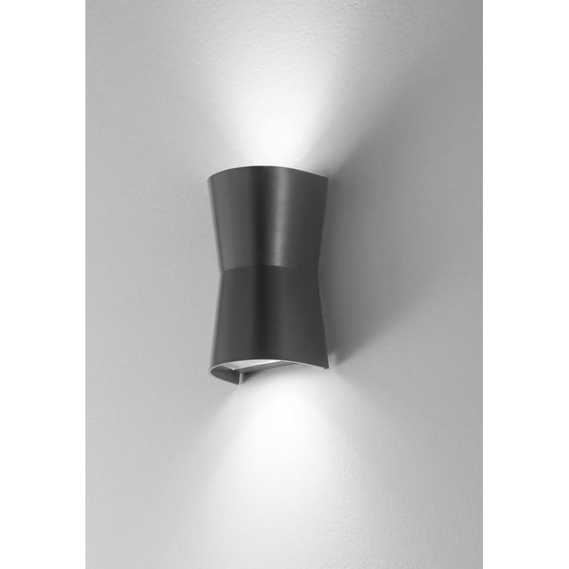 326 327 APPLIQUE ORIGINALE DA ESTERNO BIEMISSIONE IP54 ANTI SALSEDINE BIANCO E ANTRACITE ATTACCO GU10 ISYLUCE ISYLUCE - Cristale