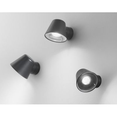 328 329 APPLIQUE ORIENTABILE DA ESTERNO IP54 ANTI SALSEDINE BIANCO E ANTRACITE ATTACCO GU10 ISYLUCE ISYLUCE - Cristalensi Shop O