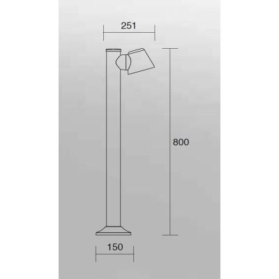 330 PALO DA GIARDINO ORIENTABILE IP54 ANTI SALSEDINE ANTRACITE ALTEZZA CM 80 ATTACCO GU10 ISYLUCE ISYLUCE - Cristalensi Shop Onl