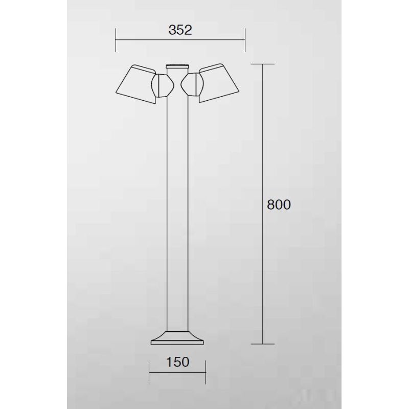 331 PALO DA GIARDINO 2 LUCI ORIENTABILI IP54 ANTI SALSEDINE ANTRACITE ALTEZZA CM 80 ATTACCO GU10 ISYLUCE ISYLUCE - Cristalensi S