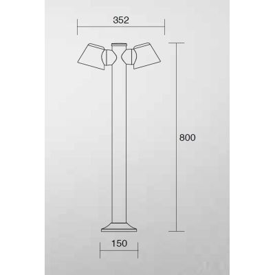 331 PALO DA GIARDINO 2 LUCI ORIENTABILI IP54 ANTI SALSEDINE ANTRACITE ALTEZZA CM 80 ATTACCO GU10 ISYLUCE ISYLUCE - Cristalensi S
