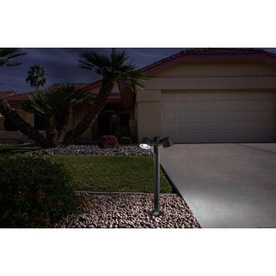 331 PALO DA GIARDINO 2 LUCI ORIENTABILI IP54 ANTI SALSEDINE ANTRACITE ALTEZZA CM 80 ATTACCO GU10 ISYLUCE ISYLUCE - Cristalensi S