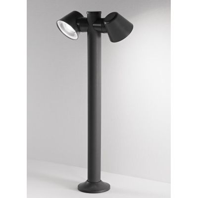 331 PALO DA GIARDINO 2 LUCI ORIENTABILI IP54 ANTI SALSEDINE ANTRACITE ALTEZZA CM 80 ATTACCO GU10 ISYLUCE ISYLUCE - Cristalensi S