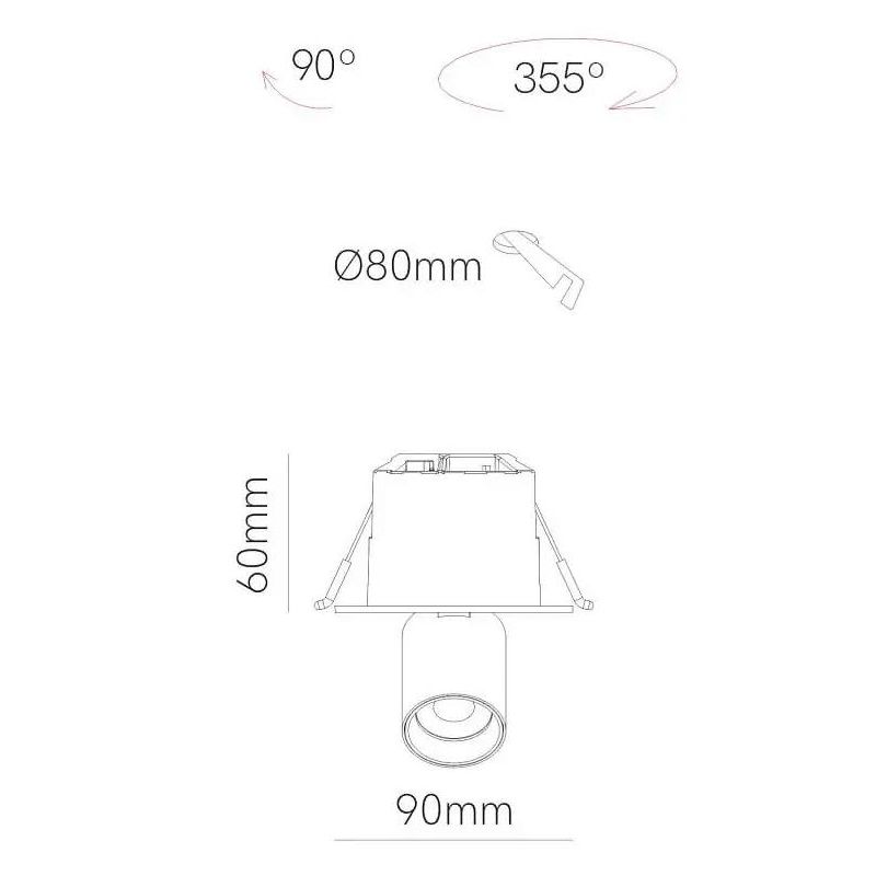 MINI OXO ROUND FARETTO ORIENTABILE ROTONDO LED 6W FINITURE BIANCO O NERO MODERNO BENEITO FAURE - Cristalensi Shop Online