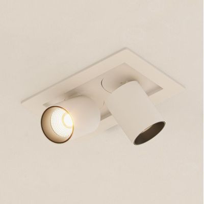 MINI OXO SQUARE 2 FARETTO ORIENTABILE 2 LUCI RETTANGOLARE LED 12W FINITURE BIANCO O NERO MODERNO BENEITO FAURE - Cristalensi Sho