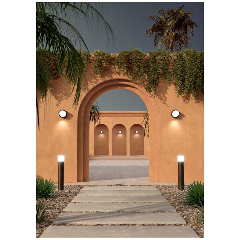 BLIS ROUND PICCOLA APPLIQUE ROTONDA IP65 BIANCA,NERA O CORTEN LED 15W ANTI CORROSIONE DESIGN MODERNO BENEITO FAURE - Cristalensi