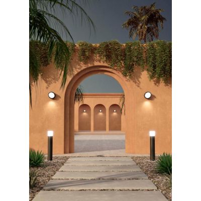 BLIS ROUND PICCOLA APPLIQUE ROTONDA IP65 BIANCA,NERA O CORTEN LED 15W ANTI CORROSIONE DESIGN MODERNO BENEITO FAURE - Cristalensi