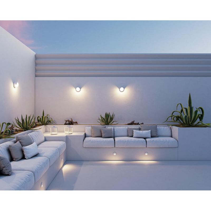 BLIS ROUND PICCOLA APPLIQUE ROTONDA IP65 BIANCA,NERA O CORTEN LED 15W ANTI CORROSIONE DESIGN MODERNO BENEITO FAURE - Cristalensi