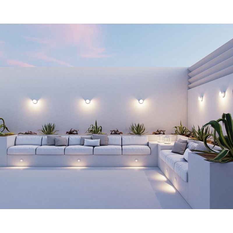 BLIS ROUND PICCOLA APPLIQUE ROTONDA IP65 BIANCA,NERA O CORTEN LED 15W ANTI CORROSIONE DESIGN MODERNO BENEITO FAURE - Cristalensi