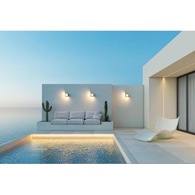 BLIS SQUARE PICCOLA APPLIQUE QUADRATA IP65 BIANCA,NERA O CORTEN LED 15W ANTI CORROSIONE DESIGN MODERNO BENEITO FAURE - Cristalen