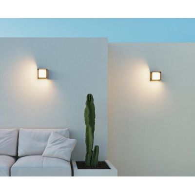 BLIS SQUARE PICCOLA APPLIQUE QUADRATA IP65 BIANCA,NERA O CORTEN LED 15W ANTI CORROSIONE DESIGN MODERNO BENEITO FAURE - Cristalen