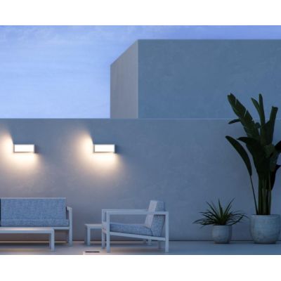 BLIS APPLIQUE RETTANGOLARE IP65 BIANCA,NERA O CORTEN LED 24W ANTI CORROSIONE DESIGN MODERNO BENEITO FAURE - Cristalensi Shop Onl
