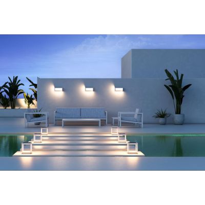 BLIS APPLIQUE RETTANGOLARE IP65 BIANCA,NERA O CORTEN LED 24W ANTI CORROSIONE DESIGN MODERNO BENEITO FAURE - Cristalensi Shop Onl