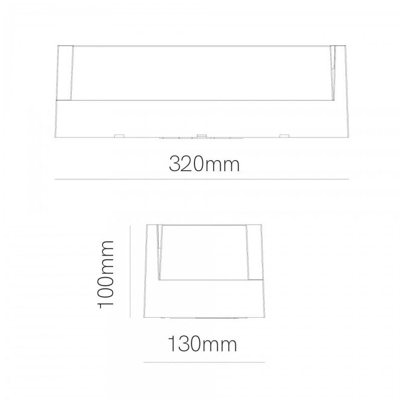 BLIS APPLIQUE RETTANGOLARE IP65 BIANCA,NERA O CORTEN LED 24W ANTI CORROSIONE DESIGN MODERNO BENEITO FAURE - Cristalensi Shop Onl