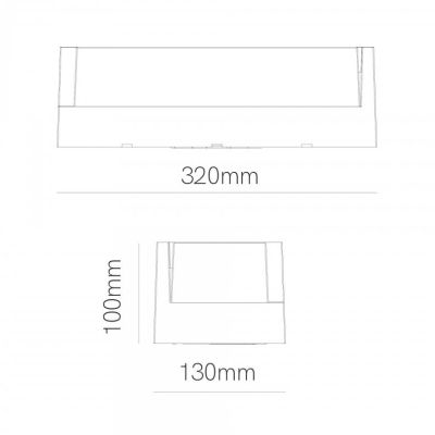 BLIS APPLIQUE RETTANGOLARE IP65 BIANCA,NERA O CORTEN LED 24W ANTI CORROSIONE DESIGN MODERNO BENEITO FAURE - Cristalensi Shop Onl