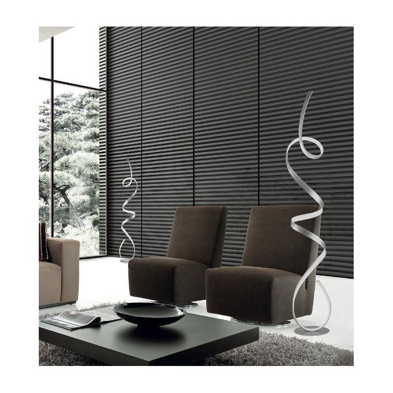 LUMEN PT PIANTANA LED DIMMERABILE 30W 3000LM MODERNA COLORE SILVER ONDALUCE CICIRIELLO - Cristalensi Shop Online