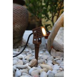 ZAS FARETTO QUADRATO DA ESTERNO IP65 LED 7W ORIENTABILE CON PICCHETTO INCLUSO BIANCO, NERO O CORTEN BENEITO FAURE - Cristalensi  2