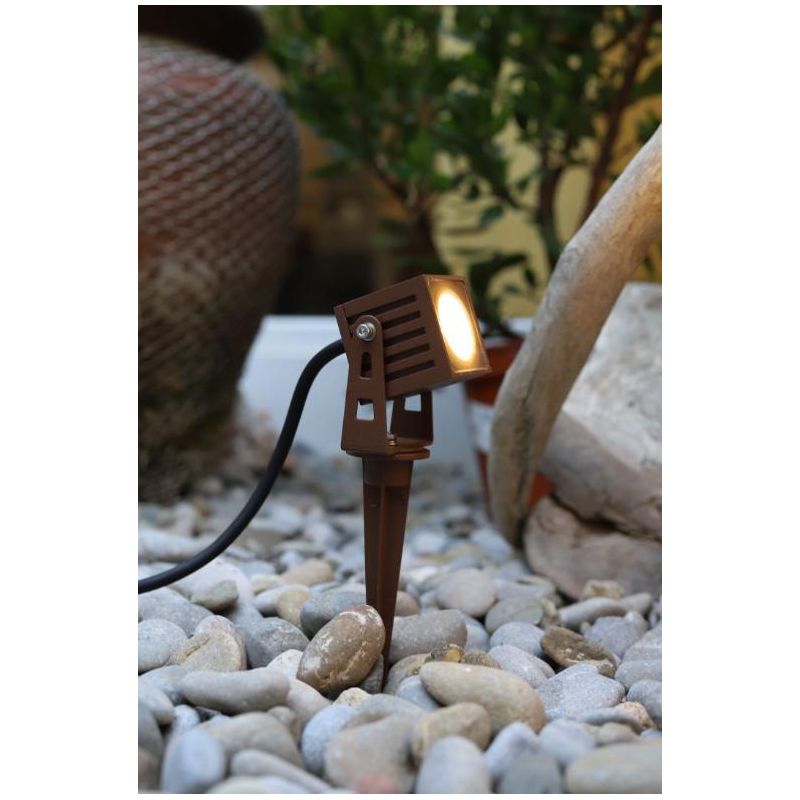 ZAS FARETTO QUADRATO DA ESTERNO IP65 LED 7W ORIENTABILE CON PICCHETTO INCLUSO BIANCO, NERO O CORTEN BENEITO FAURE - Cristalensi 