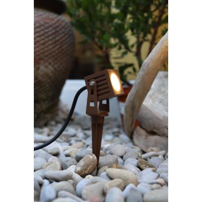ZAS FARETTO QUADRATO DA ESTERNO IP65 LED 7W ORIENTABILE CON PICCHETTO INCLUSO BIANCO, NERO O CORTEN BENEITO FAURE - Cristalensi 