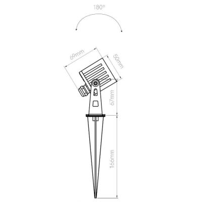 ZAS FARETTO QUADRATO DA ESTERNO IP65 LED 7W ORIENTABILE CON PICCHETTO INCLUSO BIANCO, NERO O CORTEN BENEITO FAURE - Cristalensi 