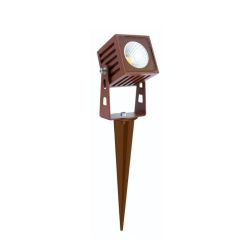 ZAS FARETTO QUADRATO DA ESTERNO IP65 LED 7W ORIENTABILE CON PICCHETTO INCLUSO BIANCO, NERO O CORTEN BENEITO FAURE - Cristalensi 