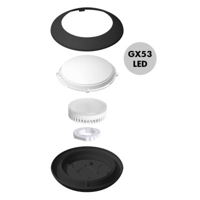 BERTINA PLAFONIERA APPLIQUE DIAMETRO 20 CM ATTACCO 1XGX53 IP66 IN RESINA BIANCA FUMAGALLI DARK LIGHT - Cristalensi Shop Online