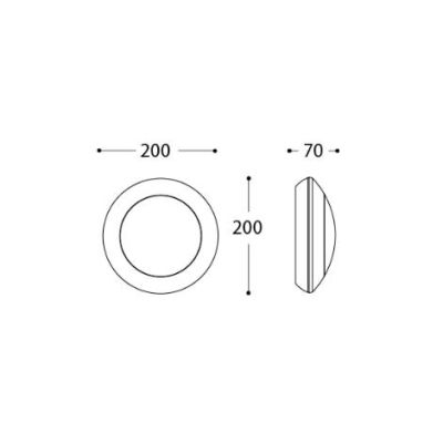 BERTINA PLAFONIERA APPLIQUE DIAMETRO 20 CM ATTACCO 1XGX53 IP66 IN RESINA BIANCA FUMAGALLI DARK LIGHT - Cristalensi Shop Online