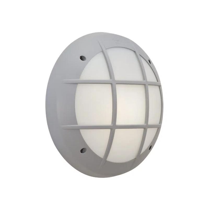 GELMI PLAFONIERA APPLIQUE CON GRIGLIA D31 CM IP66 IN RESINA BIANCA,NERA O GRIGIA ATTACCO E27 FUMAGALLI DARK LIGHT - Cristalensi