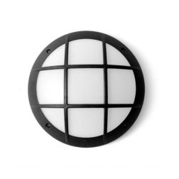 GELMI PLAFONIERA APPLIQUE CON GRIGLIA D31 CM IP66 IN RESINA BIANCA,NERA O GRIGIA ATTACCO E27 FUMAGALLI DARK LIGHT - Cristalensi 2