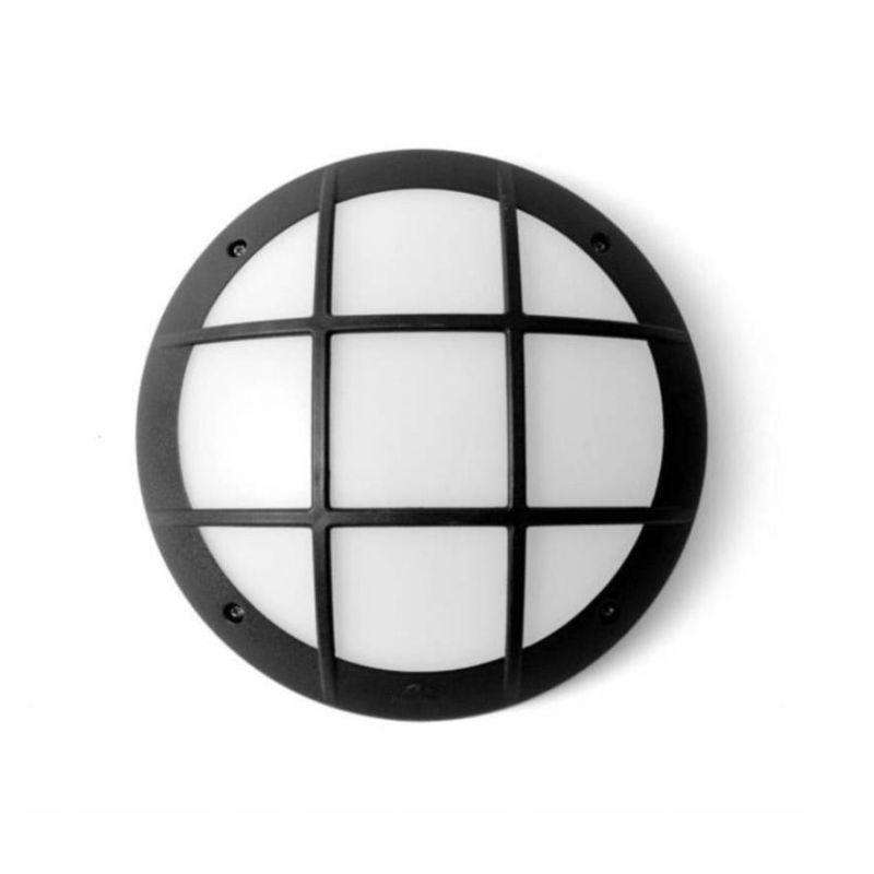 GELMI PLAFONIERA APPLIQUE CON GRIGLIA D31 CM IP66 IN RESINA BIANCA,NERA O GRIGIA ATTACCO E27 FUMAGALLI DARK LIGHT - Cristalensi