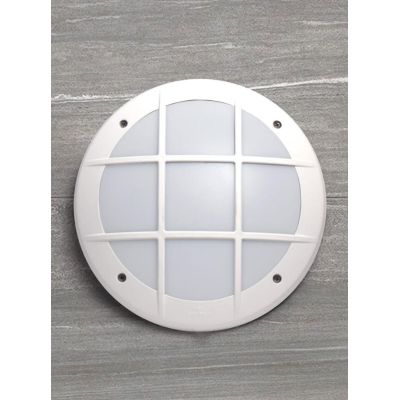 GELMI PLAFONIERA APPLIQUE CON GRIGLIA D31 CM IP66 IN RESINA BIANCA,NERA O GRIGIA ATTACCO E27 FUMAGALLI DARK LIGHT - Cristalensi