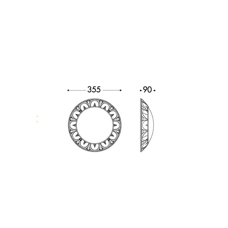RITA PLAFONIERA APPLIQUE CLASSICA D35 CM IP66 IN RESINA 4 COLORI ATTACCO E27 FUMAGALLI MADE IN ITALY DARK LIGHT - Cristalensi Sh