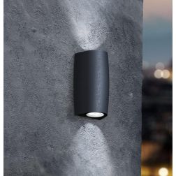 MARTA APPLIQUE DA ESTERNO A CILINDRO IP55 BIANCO,GRIGIO O NERO DOPPIA EMISSIONE DI LUCE MODERNA DARK LIGHT - Cristalensi Shop On