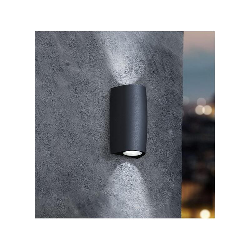 MARTA APPLIQUE DA ESTERNO A CILINDRO IP55 BIANCO,GRIGIO O NERO DOPPIA EMISSIONE DI LUCE MODERNA DARK LIGHT - Cristalensi Shop On