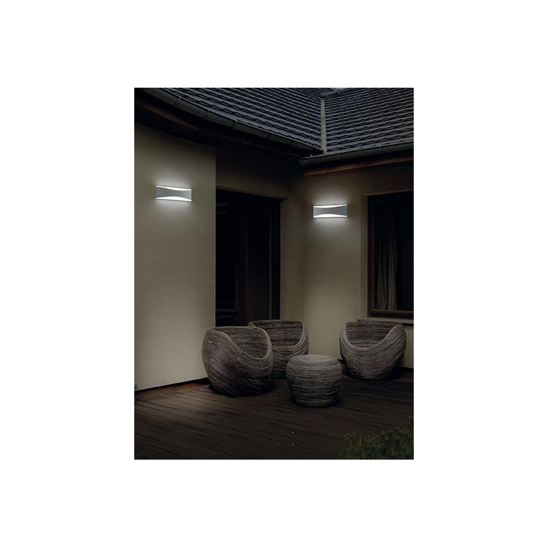 BIOS APPLIQUE DA ESTERNO IP65 LED INTEGRATO 10W ARGENTO E NERO ONDALUCE CICIRIELLO - Cristalensi Shop Online