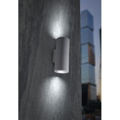 FRANCA 90 2 LUCI APPLIQUE DA ESTERNO BIEMISSIONE IP55 RESINA BIANCA,GRIGIA O NERA MODERNA FUMAGALLI DARK LIGHT - Cristalensi Sho
