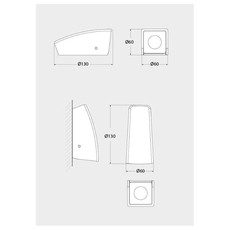 MAMETE APPLIQUE SQUADRATA IP67 RESINA BIANCA,GRIGIA O NERA MONO EMISSIONE FUMAGALLI DARK LIGHT - Cristalensi Shop Online
