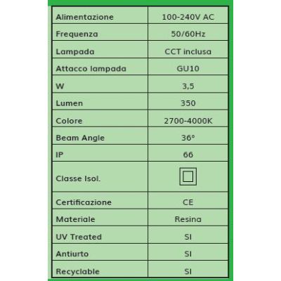 MINI TOMMY FARETTO ESTERNO IP66 RESINA BIANCA,GRIGIA E NERA CON LAMPADINA GU10 INCLUSA DARK LIGHT - Cristalensi Shop Online