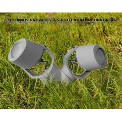 MINI TOMMY 2 LUCI FARETTO DA ESTERNO IP66 RESINA BIANCA,GRIGIA E NERA CON LAMPADINE GU10 INCLUSE DARK LIGHT - Cristalensi Shop O