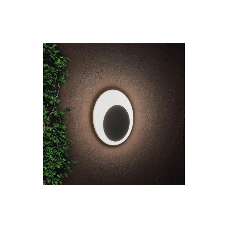 SHELL APPLIQUE DA ESTERNO IP65 LED 13W NERO ARGENTO DI ONDALUCE ONDALUCE CICIRIELLO - Cristalensi Shop Online