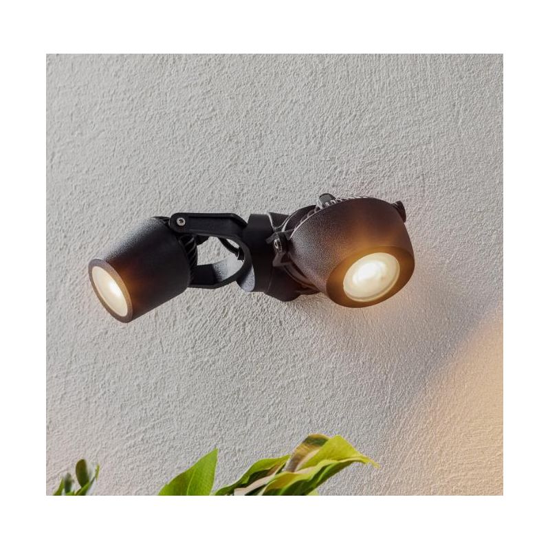 MINI TOMMY 2 LUCI FARETTO DA ESTERNO IP66 RESINA BIANCA,GRIGIA E NERA CON LAMPADINE GU10 INCLUSE DARK LIGHT - Cristalensi Shop O