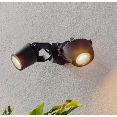 MINI TOMMY 2 LUCI FARETTO DA ESTERNO IP66 RESINA BIANCA,GRIGIA E NERA CON LAMPADINE GU10 INCLUSE DARK LIGHT - Cristalensi Shop O