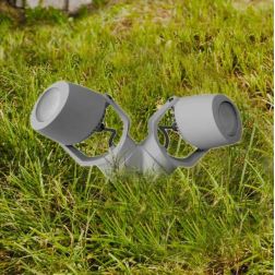 MINI TOMMY 2 LUCI FARETTO DA ESTERNO CON PICCHETTO IP66 RESINA BIANCA,GRIGIA E NERA LAMPADINE GU10 INCLUSE DARK LIGHT - Cristale 2