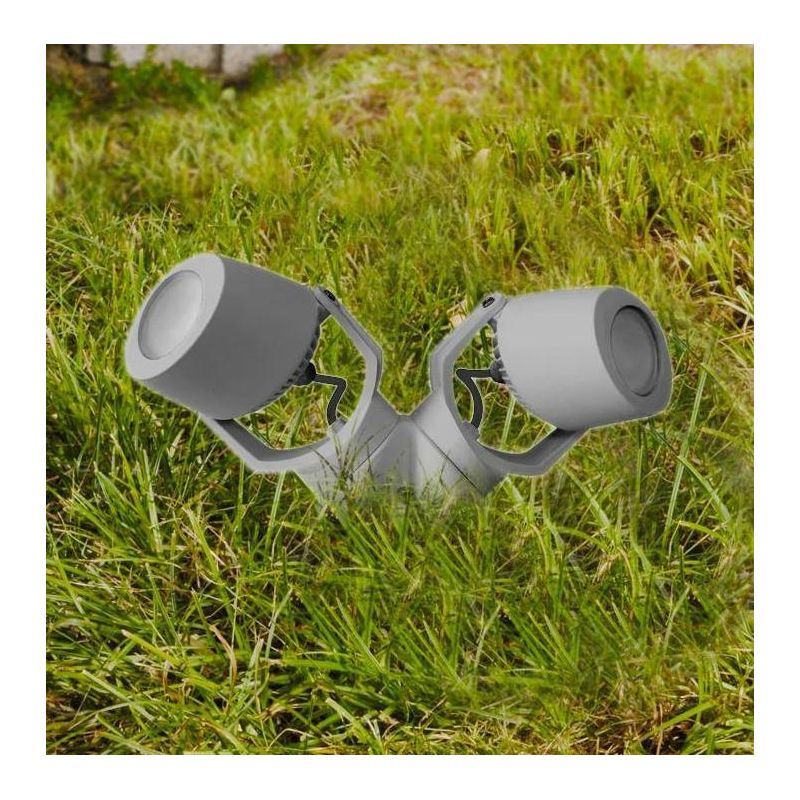 MINI TOMMY 2 LUCI FARETTO DA ESTERNO CON PICCHETTO IP66 RESINA BIANCA,GRIGIA E NERA LAMPADINE GU10 INCLUSE DARK LIGHT - Cristale