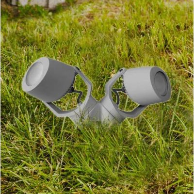 MINI TOMMY 2 LUCI FARETTO DA ESTERNO CON PICCHETTO IP66 RESINA BIANCA,GRIGIA E NERA LAMPADINE GU10 INCLUSE DARK LIGHT - Cristale