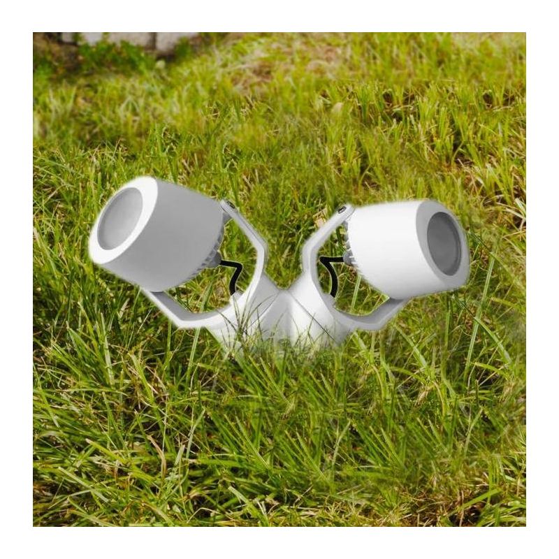 MINI TOMMY 2 LUCI FARETTO DA ESTERNO CON PICCHETTO IP66 RESINA BIANCA,GRIGIA E NERA LAMPADINE GU10 INCLUSE DARK LIGHT - Cristale
